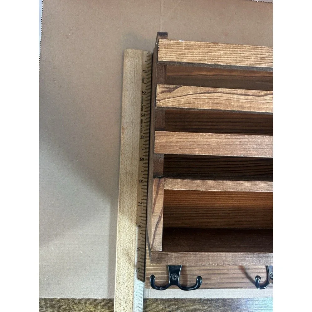 Vintage Metal Wall Shelf Scroll Design Narrow Display Rack 16in Farmhouse